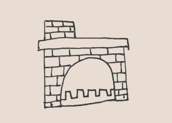 Simple drawing fireplace