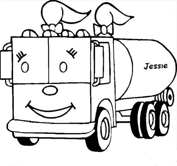 Simple drawing of engineering vehicle Cartoon simple drawing of oil tanker picture