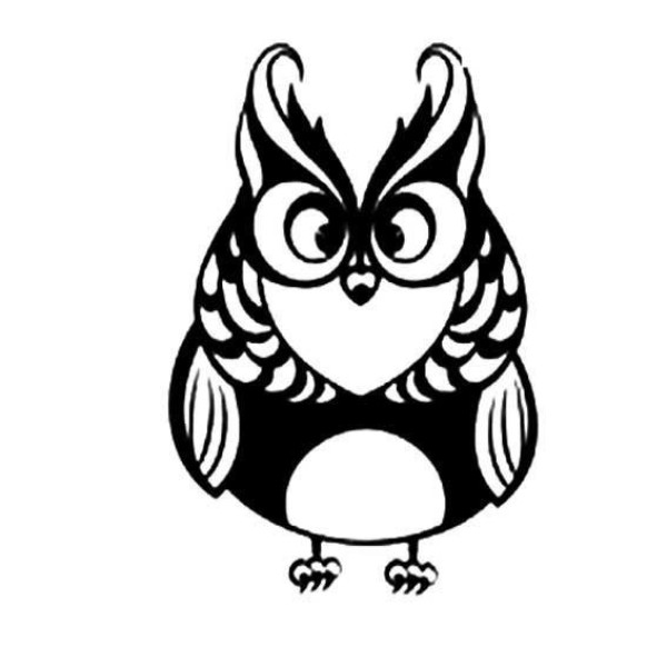 Beautiful owl simple strokes