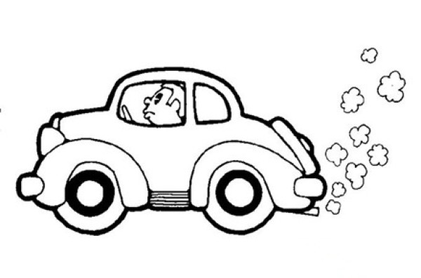 Vehicle simple drawing Beetle type car simple drawing picture