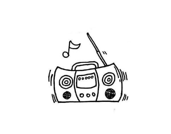 Simple drawing of tape recorder