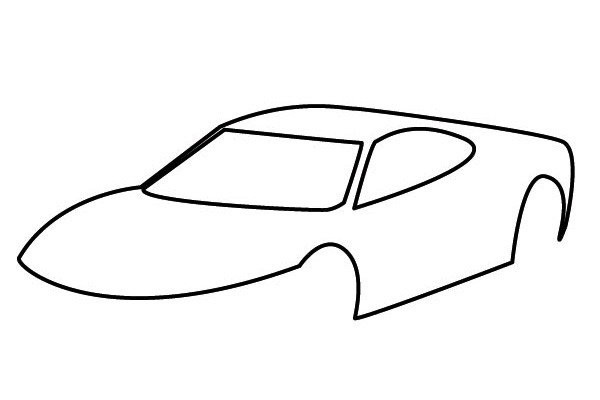 Draw a cool simple drawing of a Porsche sports car in just a few steps