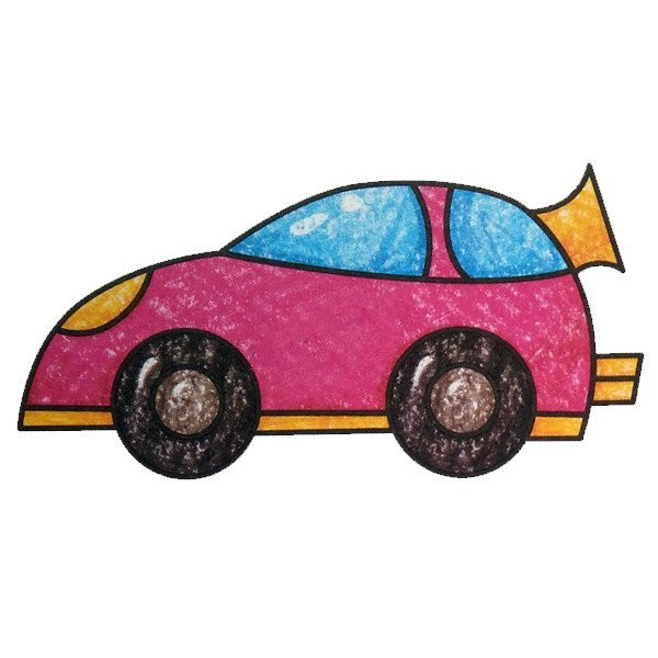 Children learn to draw racing cars