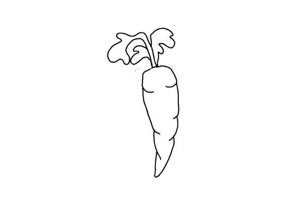 How to draw a carrot with simple strokes