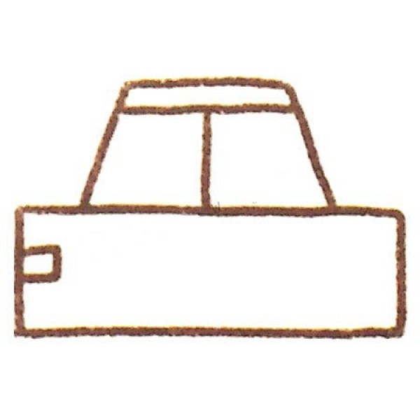 Use simple geometric figures to draw a car