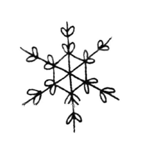 Simple drawing of winter elements snowflakes