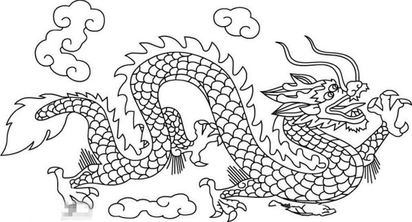 Simple drawing of dragon Chinese dragon totem simple drawing