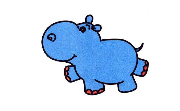 Simple drawing of hippopotamus