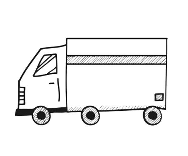 Simple and easy to draw pictures of large trucks