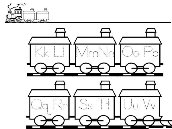 Train 26 English letters simple strokes