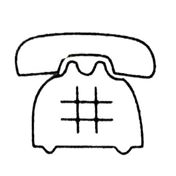 A complete collection of simple drawings of a telephone and the steps of how to draw them