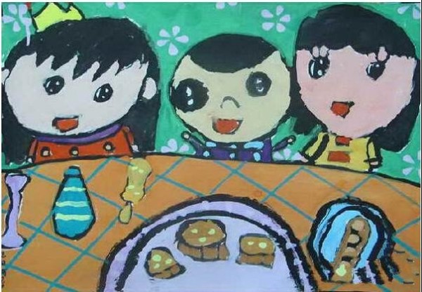 Childrens drawings for Mid-Autumn Festival - We love mooncakes the most