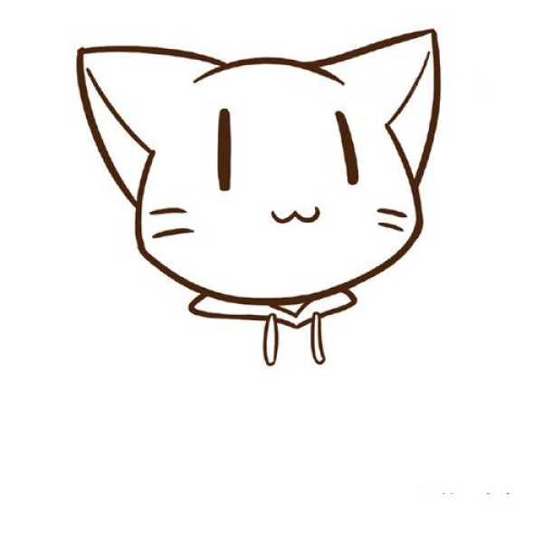 Simple drawing of kitten wearing sweatshirt