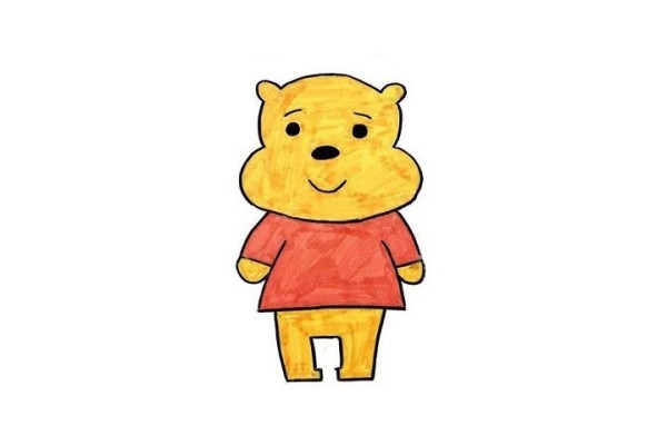 How to draw Winnie the Pooh in simple strokes