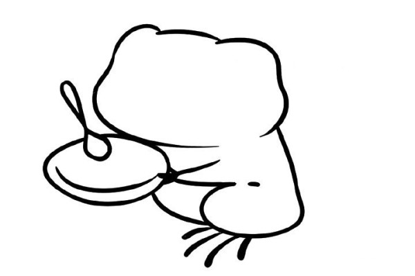 How to draw a cartoon traveling frog in nine steps