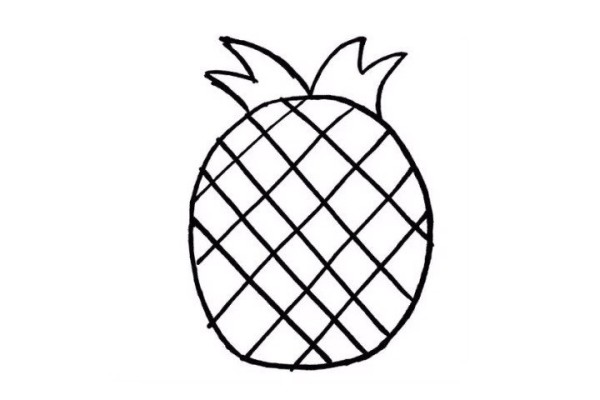 How to draw pineapple simple strokes