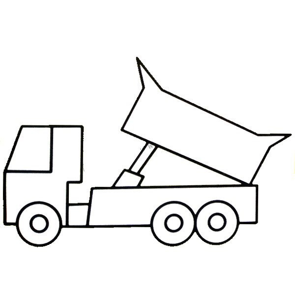 Children learn to draw a dump truck