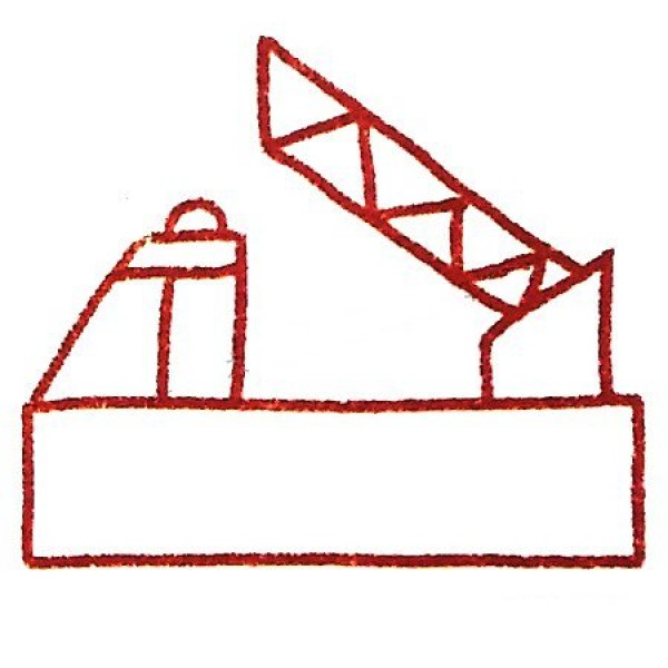 Use simple geometric figures to draw a ladder fire truck