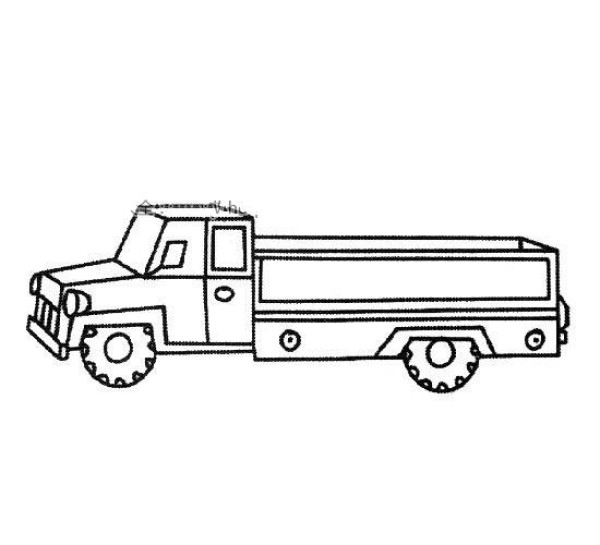 Pickup Truck Simple Drawing Picture