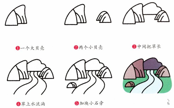 How to draw a river with simple strokes