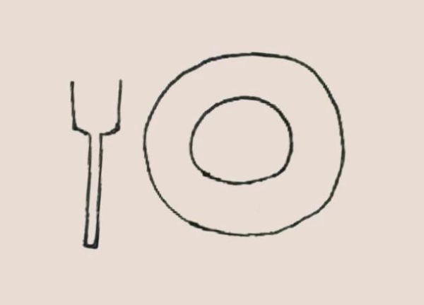 Simple drawing tableware