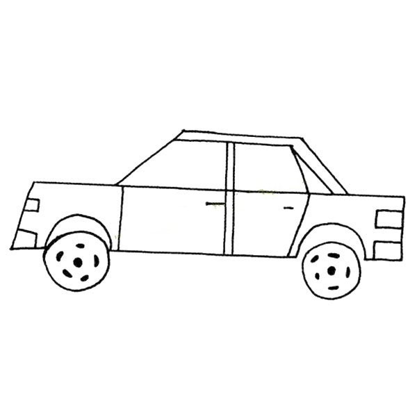 Two simple drawing pictures of cars