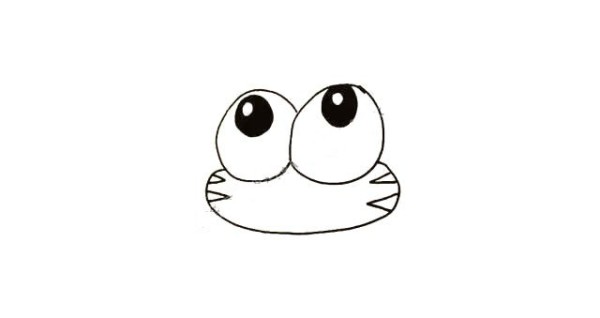 Draw a cute frog with big eyes