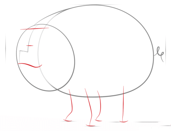 How to Draw a Cartoon Pig Simple Drawing