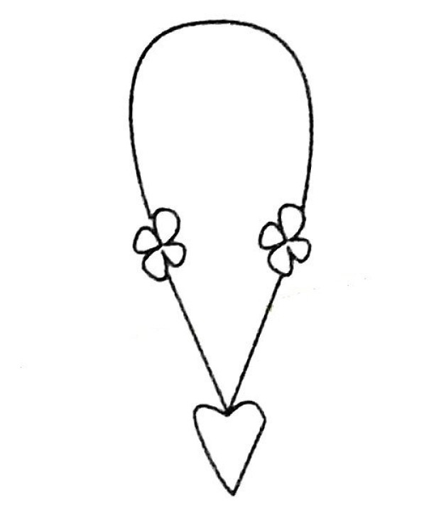 Complete collection of simple strokes of necklaces and drawing steps