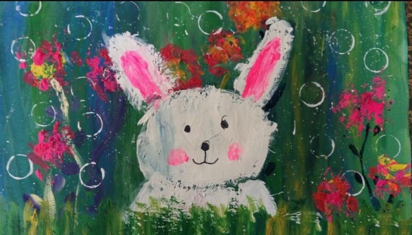 Moon Rabbit in the Sky, Childrens Paintings for Mid-Autumn Festival