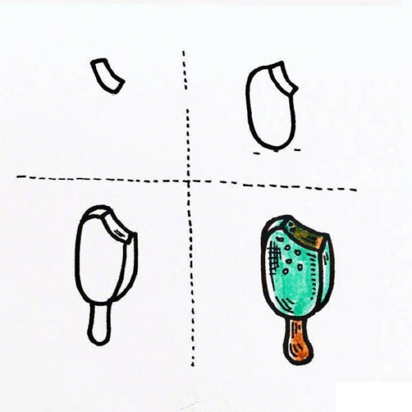 How to draw ice cream and popsicles in simple strokes