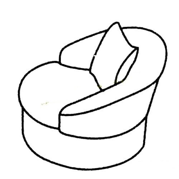 Simple drawing picture of single seat sofa