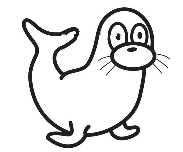 Simple drawing tutorial, learn to draw a cute seal step by step