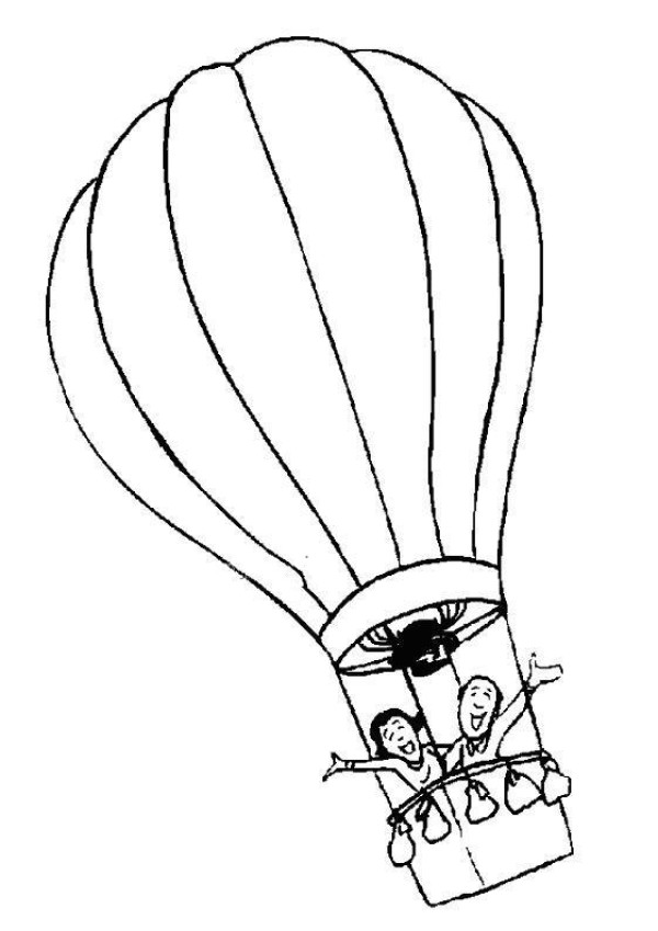 Hot air balloon simple strokes picture