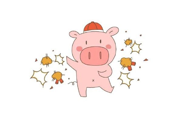 How to draw a piglet setting off firecrackers