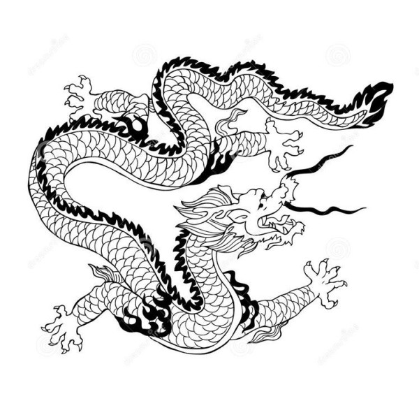 Simple drawing of dragon Chinese dragon simple drawing