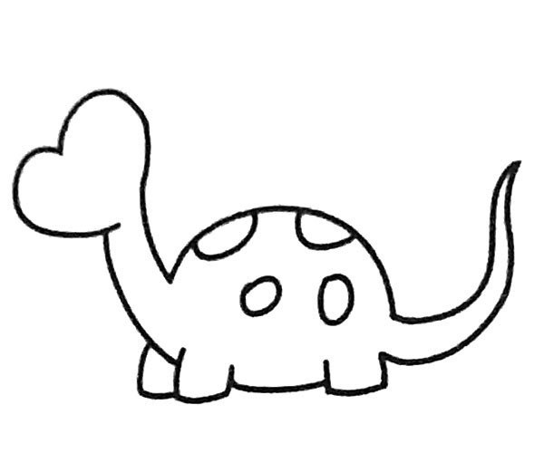 Learn to draw a cute little dinosaur in four steps