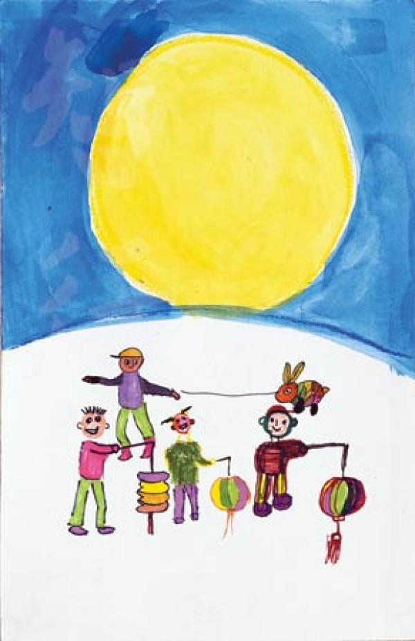 A collection of Mid-Autumn Festival themed childrens paintings - Lets celebrate the Mid-Autumn Festival together