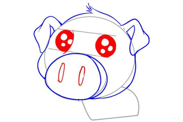 How to draw a cute pig