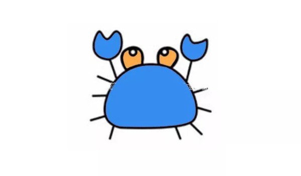 Step by step drawing of cartoon crab