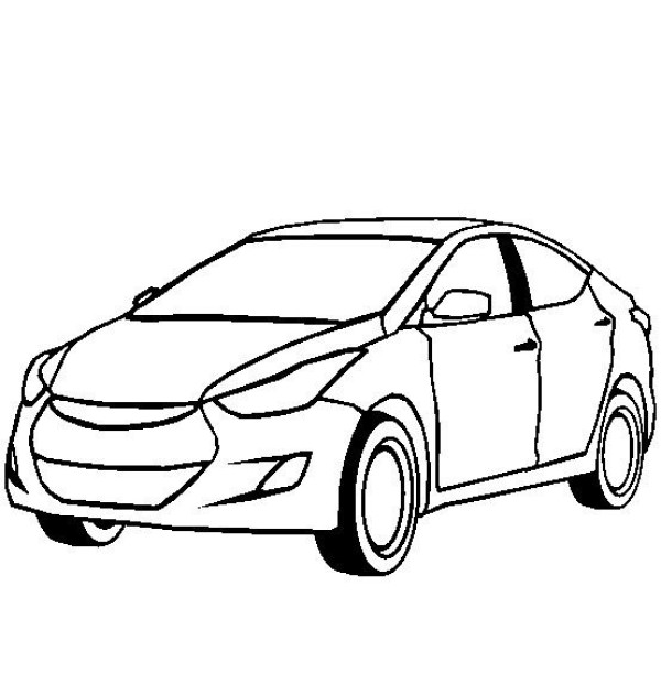 Car simple drawings Hyundai Elantra simple drawing pictures