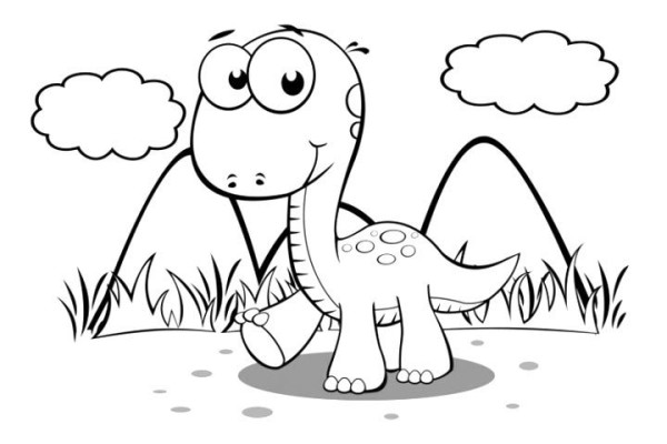 2 super cute little dinosaur simple drawing pictures