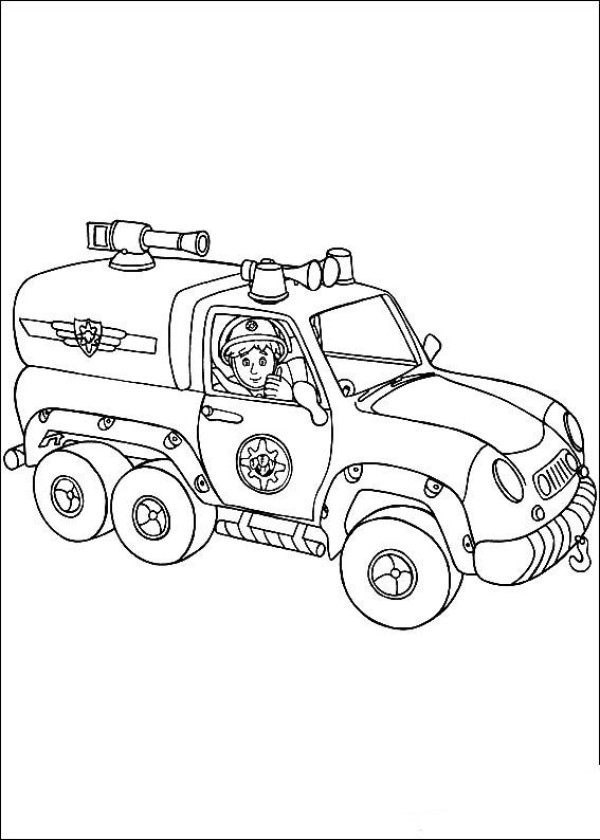 Simple drawing picture of small fire truck