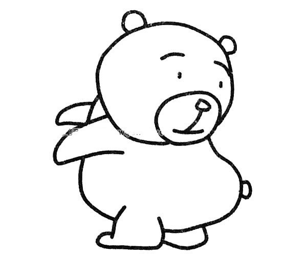 A set of cute bear simple drawing pictures