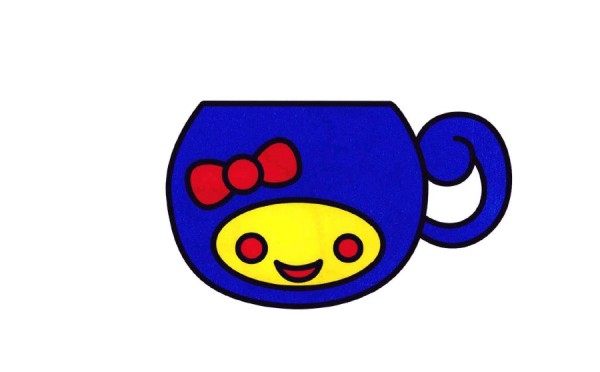 Cute water cup simple strokes picture