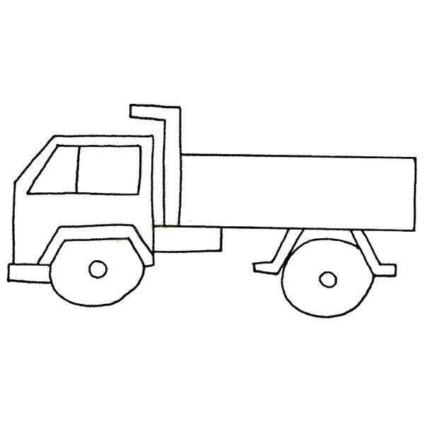 Simple drawing picture of large truck