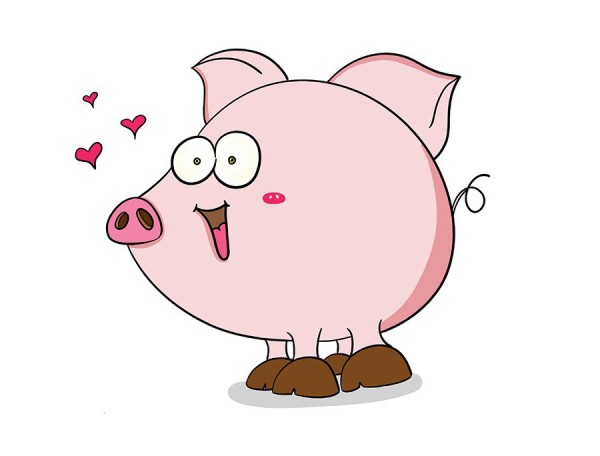 Super cute pig simple drawing picture