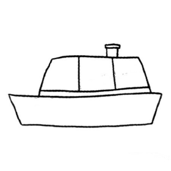 Simple drawing tutorial of ship sailing on the sea