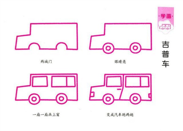 How to draw a simple jeep