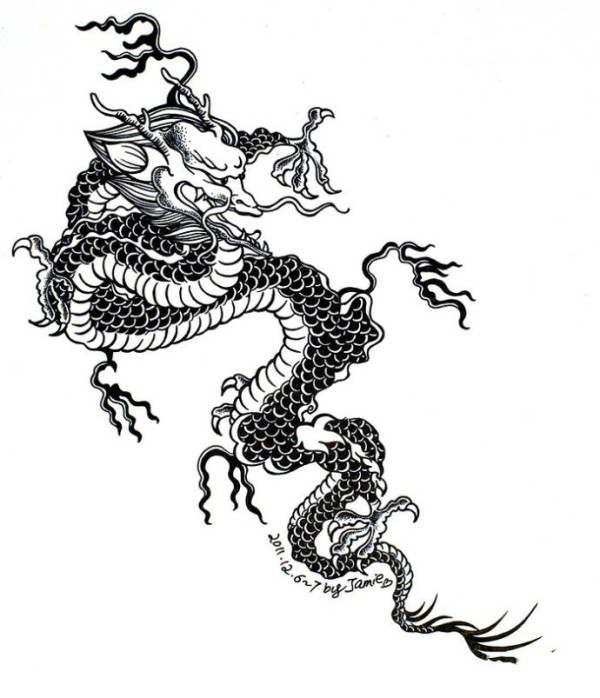 Dragons simple drawing, Chinese dragons simple drawing picture collection